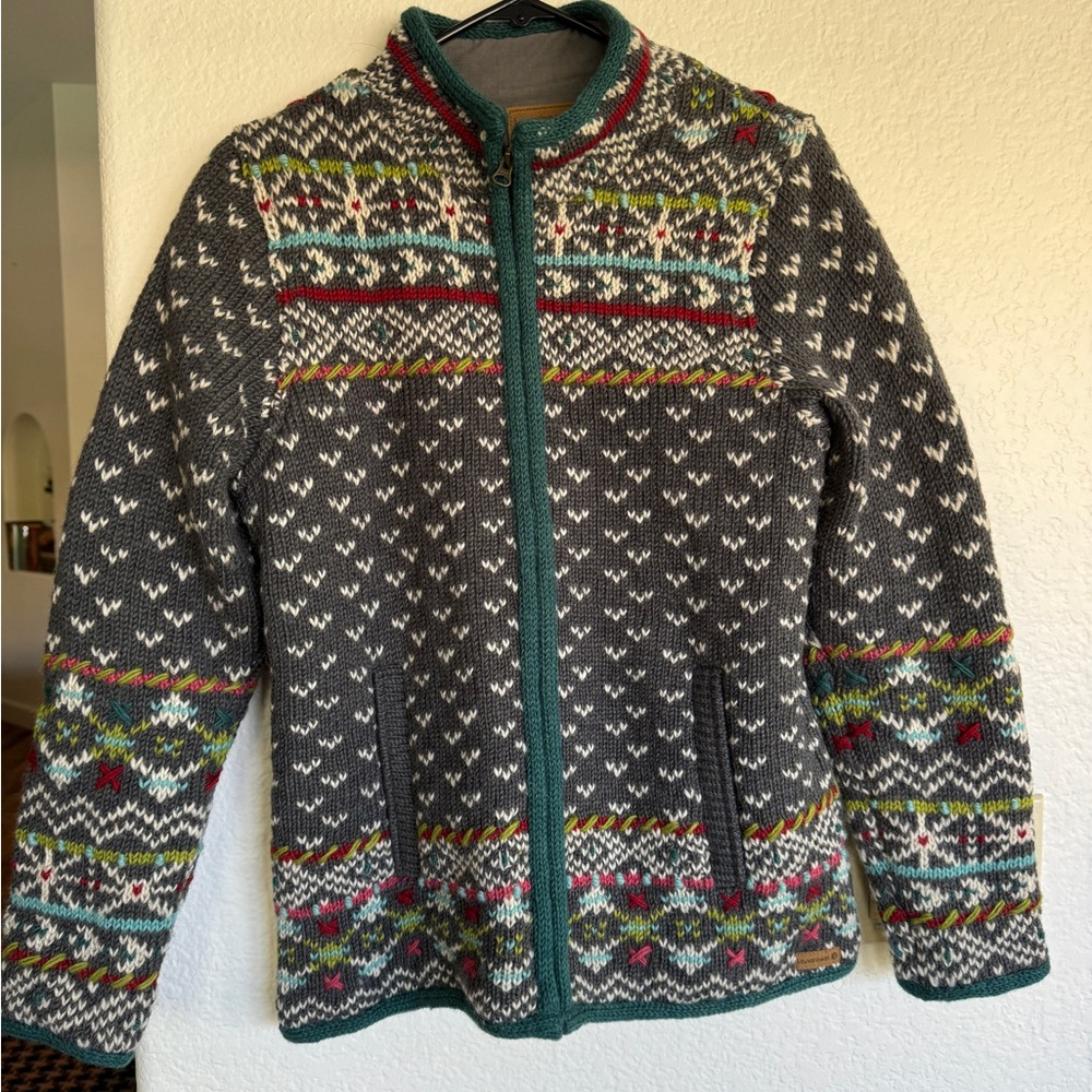 Sundance Laundromat Scandinavian Norwegian Wool Sweater Medium Lined.